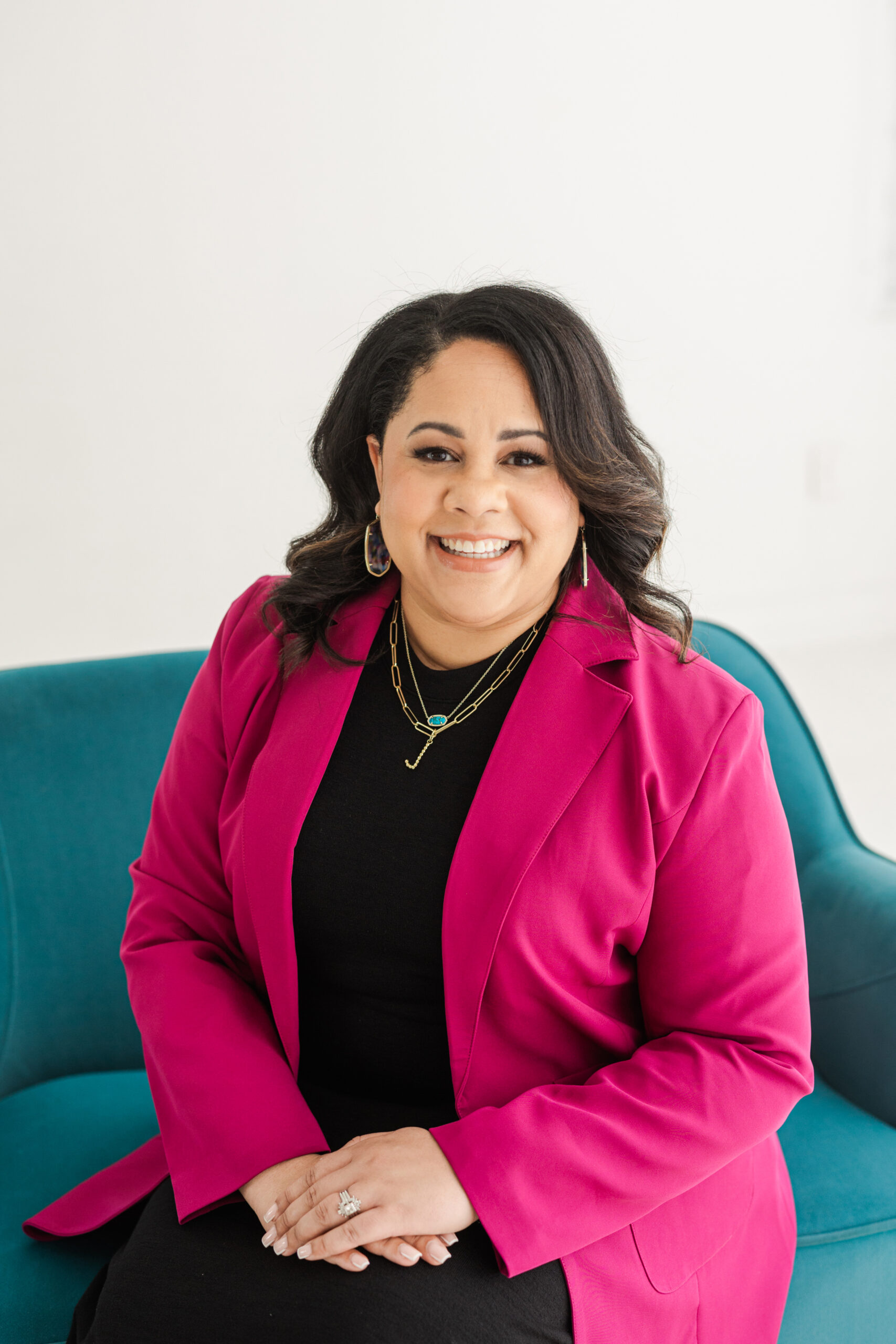 Jennifer from Joy of Work having a professional branding session in a studio