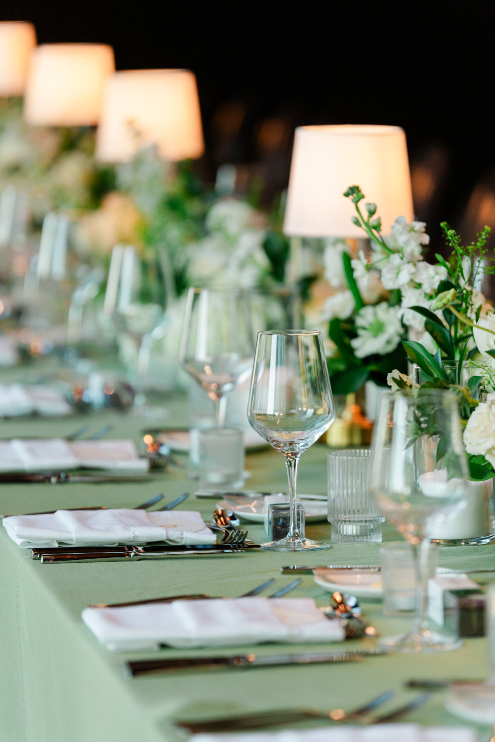 an elegant table setting for a corporate event