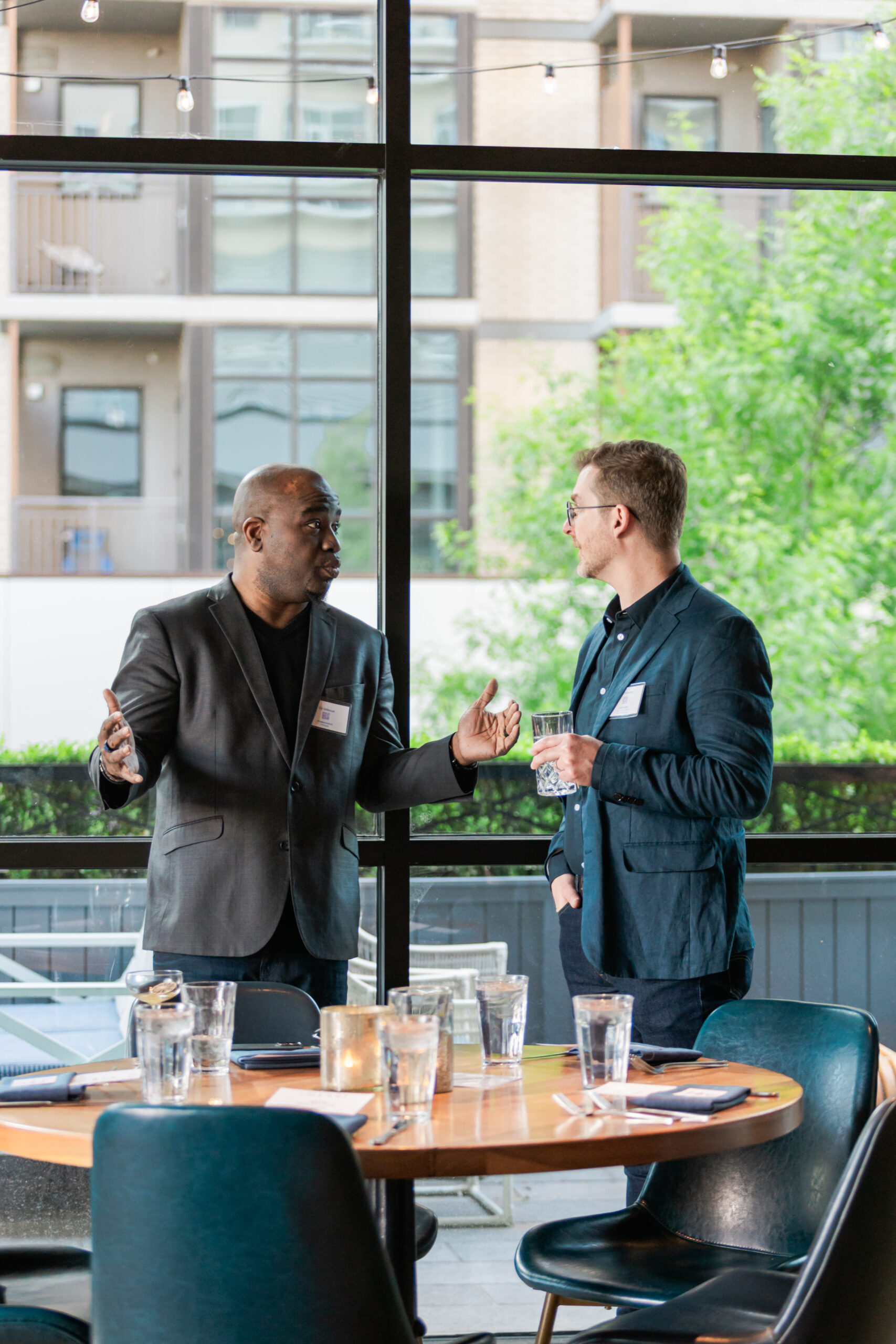 the two founders of logrocket having a discussion at the henry in dallas